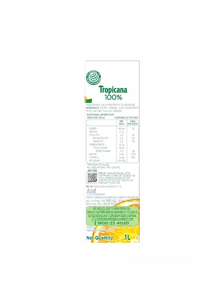Tropicana Orange 100% Fruit Juice (1 Lt)-1