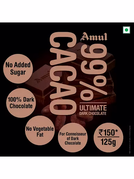 Amul Chocolate 99% Cocoa (125 G)-1