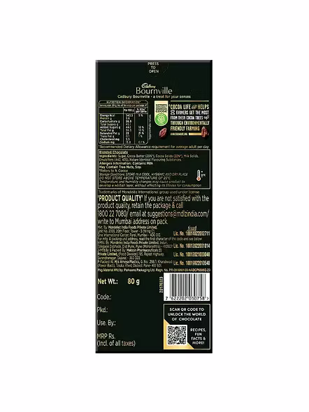Cadbury Bournville 50% Dark (80 G)-1