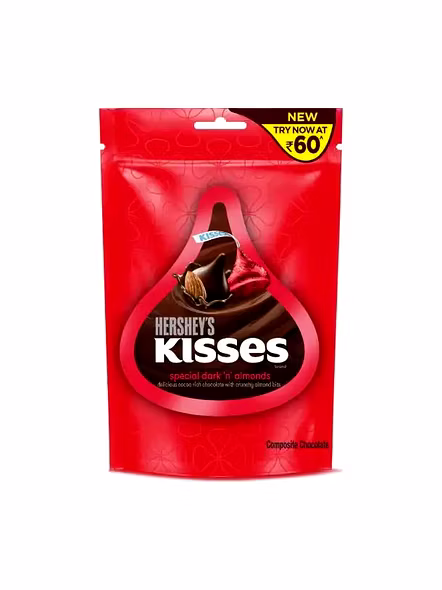 Hersheys Kisses Special Dark N Almond Chocolate Pouch (33 G)-508