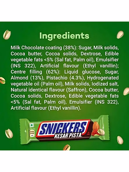Snickers Kesar Pista Bar (42 G)-2