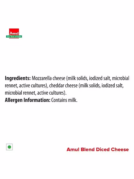 Amul Cheese Diced Cheddar Pouch (200 G)-2