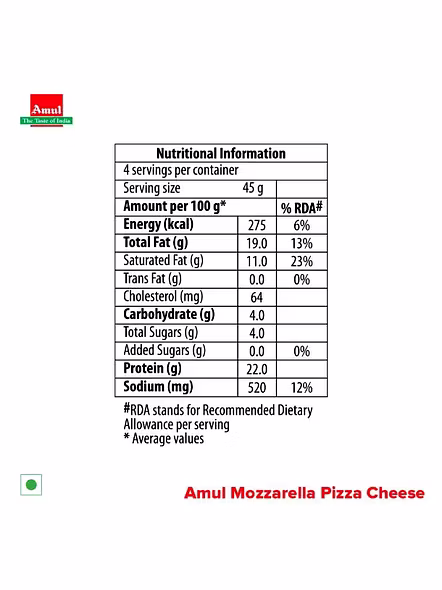 Amul Cheese Pizza Mozzarella (200 G)-3