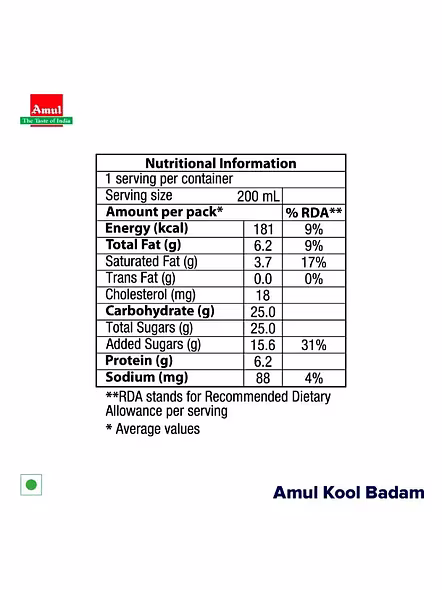 Amul Kool Badam Bottle (200 Ml)-2