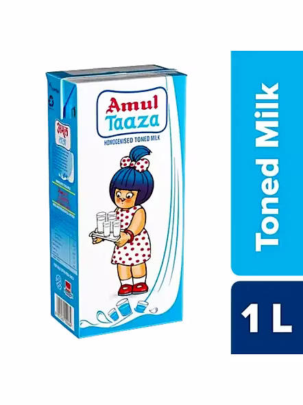 Amul Milk Taaza Double Toned Tatra Pack (1 Lt)-608