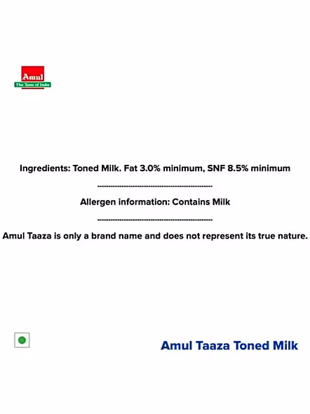 Amul Milk Taaza Double Toned Tatra Pack (1 Lt)-2