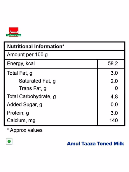 Amul Milk Taaza Double Toned Tatra Pack (1 Lt)-3