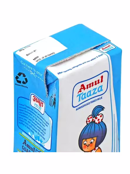 Amul Milk Taaza Double Toned Tatra Pack (200 Ml)-2