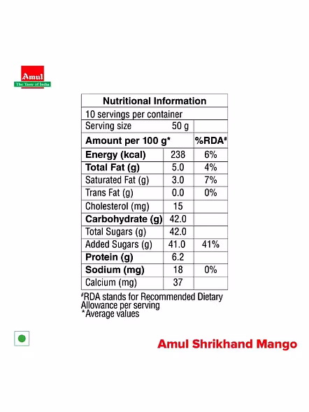 Amul Shrikhand Mango (500 G)-3