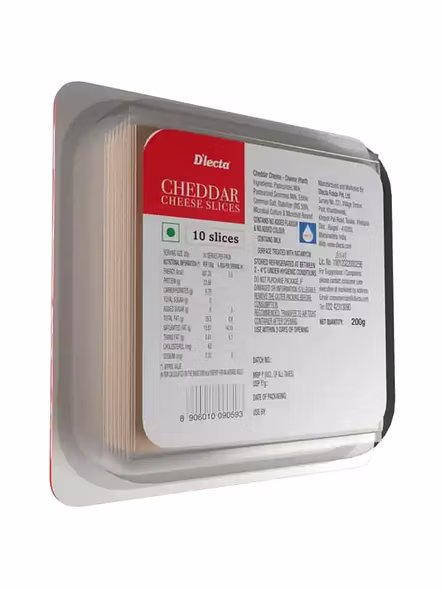 Dlecta Natural Cheddar Cheese Slices (200 G)-1