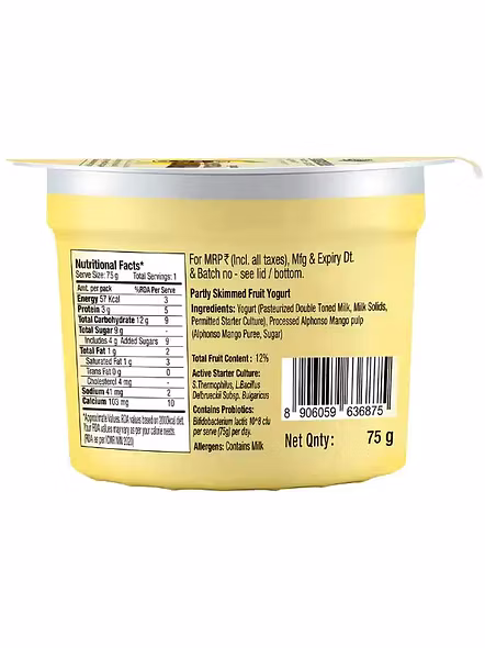 Epigamia Fruit Yogurt Mango (75 G)-1