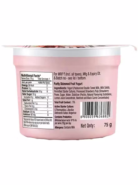 Epigamia Fruit Yogurt Strawberry (75 G)-2