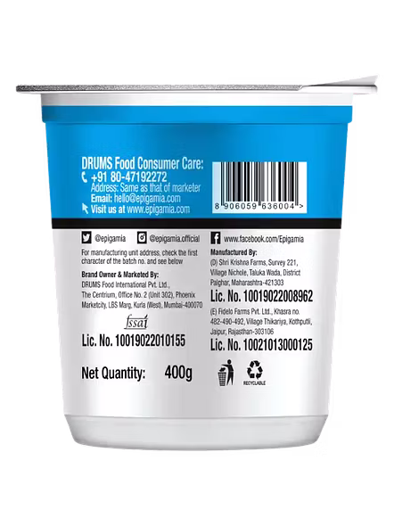 Epigamia Greek Yogurt Natural Blue (400 G)-2