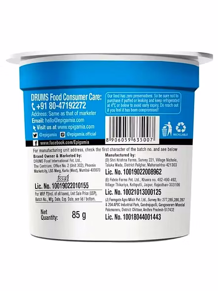Epigamia Greek Yogurt Natural Blue (85 G)-1