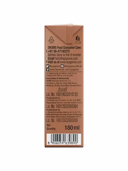 Epigamia Milkshake Chocolate (180 Ml)-1