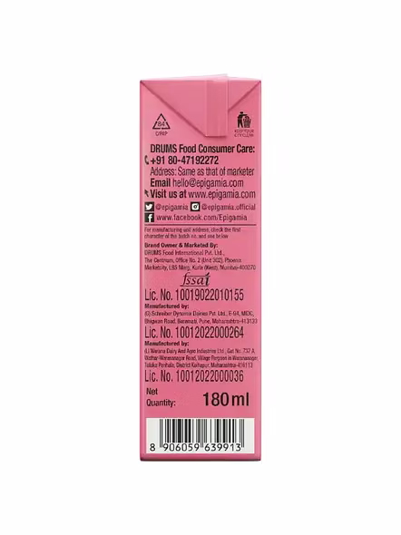 Epigamia Milkshake Strawbery (180 Ml)-1