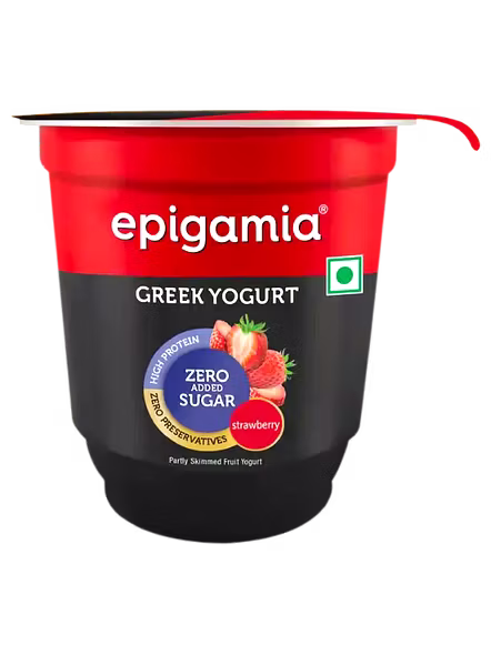 Epigamia Sugar Free Greek Yogurt Strawbery (110 G)-667