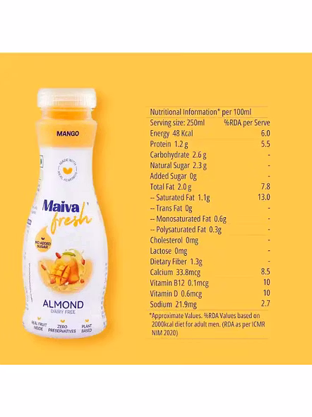 Maiva Almond Milk Mango (250 Ml)-2