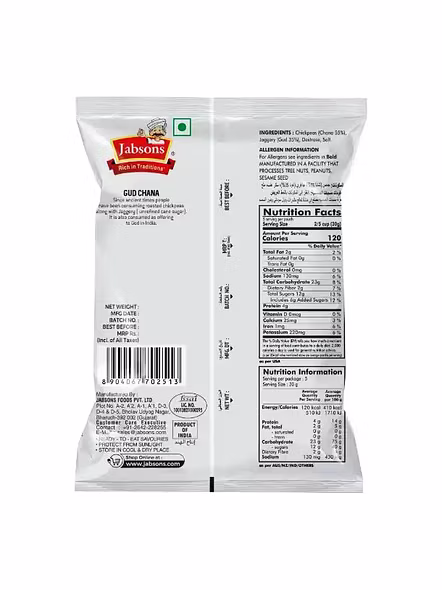 Jabson Gud Chana Jaggery Coated Chickpeas (150 G)-1116