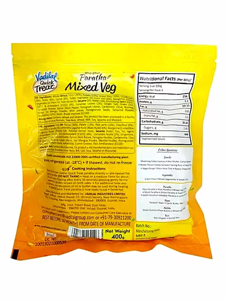 Vadilal Paratha Mix Vegetable (4 Pcs)-1