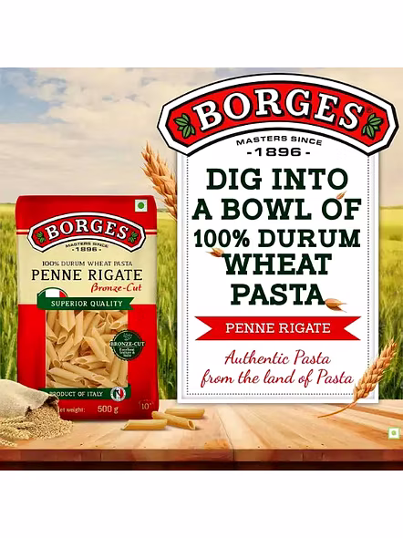 Borges Pasta Penne Rigate (500 G)-1