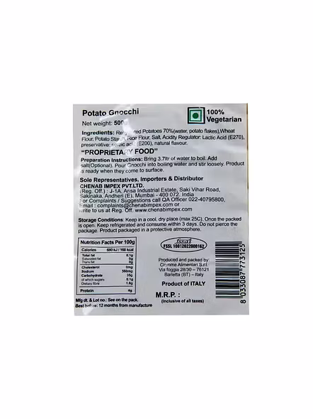 Ciemme La Gnoccheria Potato Mini Gnocchi Pasta (500 G)-2