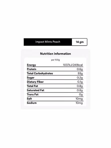 Impact Mint Peach Sugar Free (14 G)-3