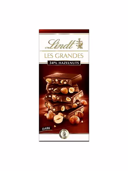 Lindt Les Grandes 34% Hazelnut Dark Chocolate (150 G)-3
