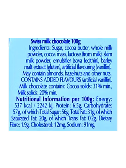 Lindt Swissc Milk Chocolate Plain (100 G)-2