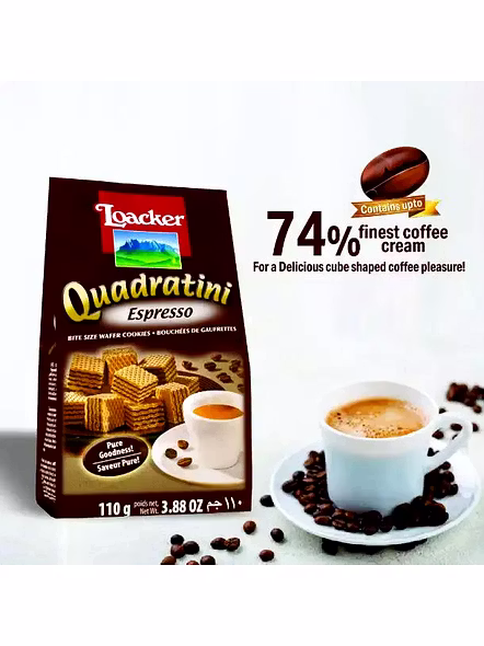 Loacker Quadrtini Espresso Wafer Biscuits (110 G)-3