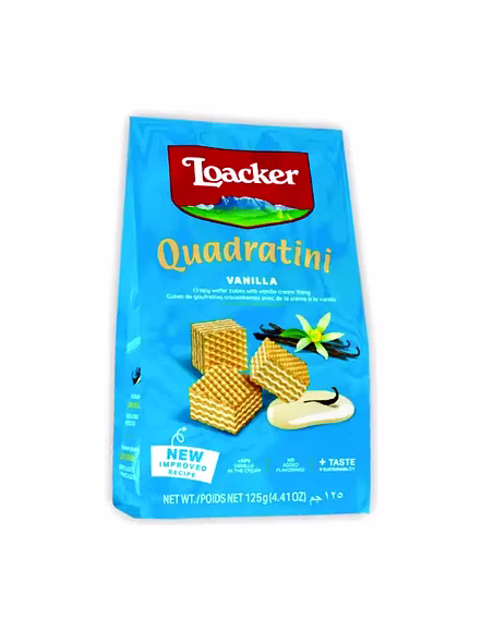 Loacker Quadrtini Vanillewafer Biscuits (125 G)-1721