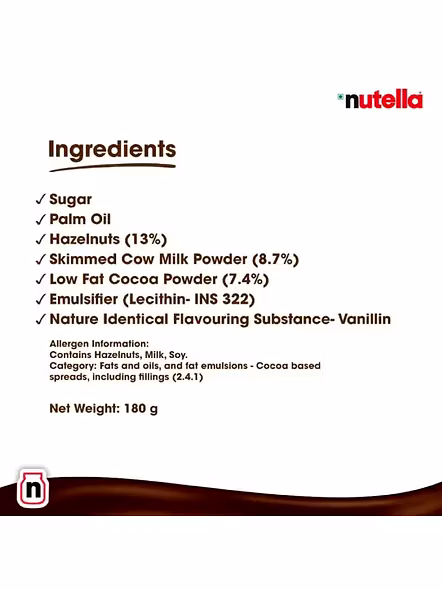 Nutella Chocolate Hazelnut Spread (180 G)-2