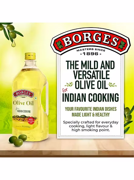 Borges Olive Oil Indian Cooking (Extra Light) (2 Lt)-1
