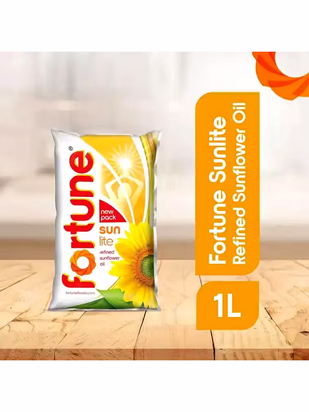 Fortune Sunflower Oil Pouch (1 Lt)-1