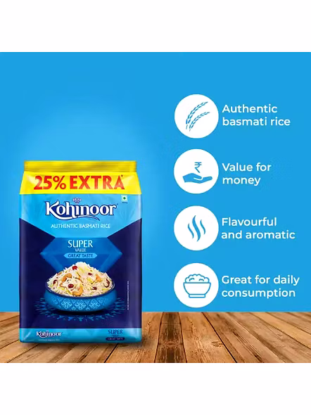 Kohinoor Basmati Rice Super Value (1 Kg)-1