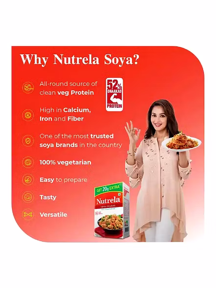 Nutrela Soya Chunks Red Box (200 G)-1