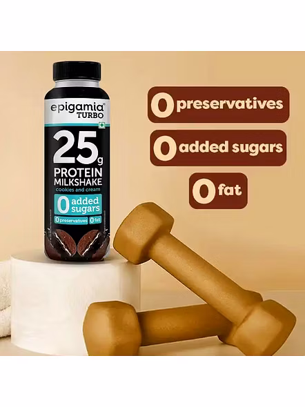 Epigamia Turbo 25G Protien Milkshake Cookies &amp; Cream (250 Ml)-2133