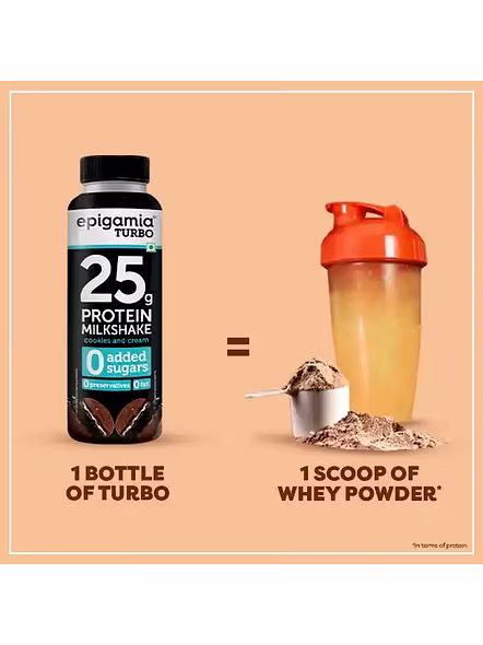 Epigamia Turbo 25G Protien Milkshake Cookies &amp; Cream (250 Ml)-2