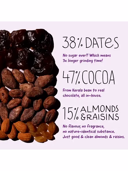The Whole Truth Almond Raisin Dark Chocolate Zero Sugar (80 G)-1