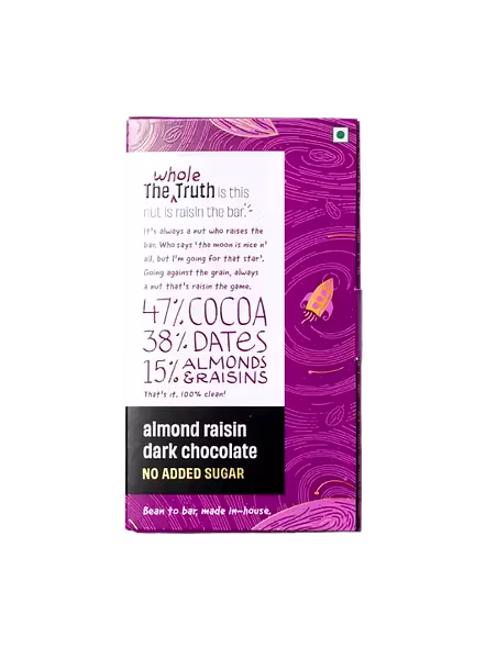 The Whole Truth Almond Raisin Dark Chocolate Zero Sugar (80 G)-3