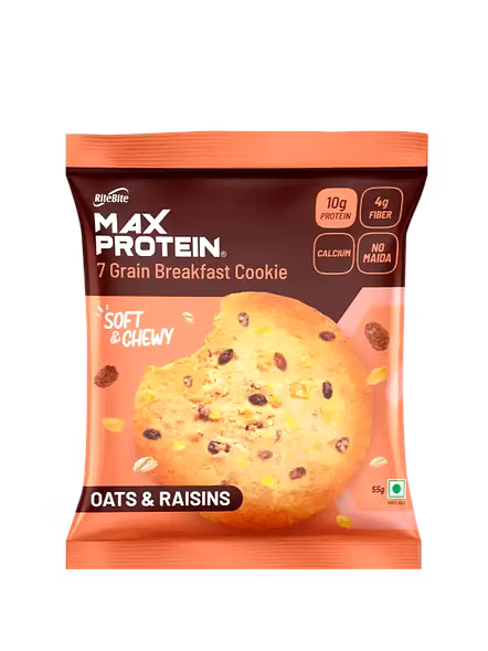 Rite Bite Max Protein Cookies Oats N Raisins (55 G)-2175