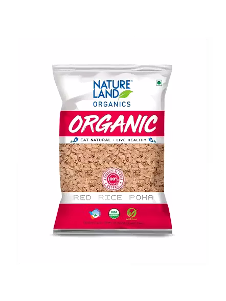 Nature Land Organic Red Rice Poha (500 G)-2188
