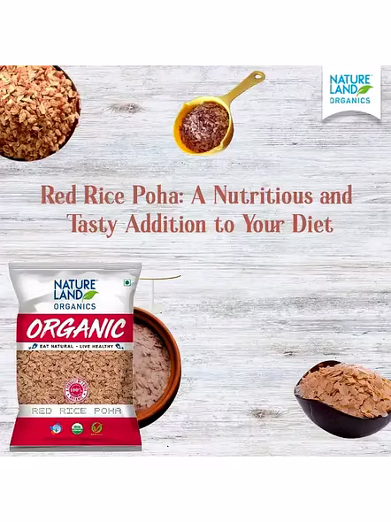 Nature Land Organic Red Rice Poha (500 G)-1