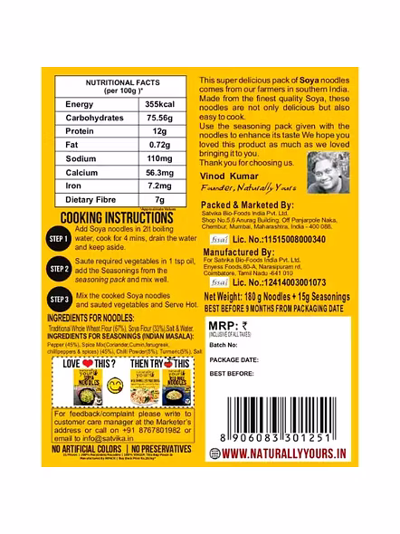 Naturally Yours Soya Noodles (180 G)-1