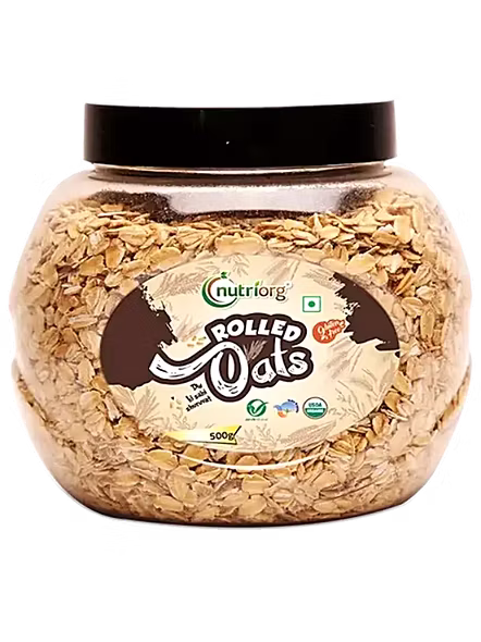 Nutriorg Organic Rolled Oats Jar (500 G)-2216