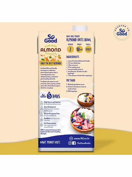 So Good Almond Milk Natural (1 Lt)-1