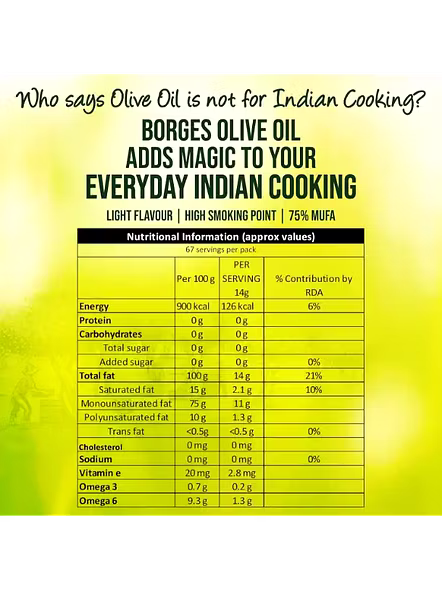 Borges Olive Oil Indian Cooking (Extra Light) (1 Lt)-2