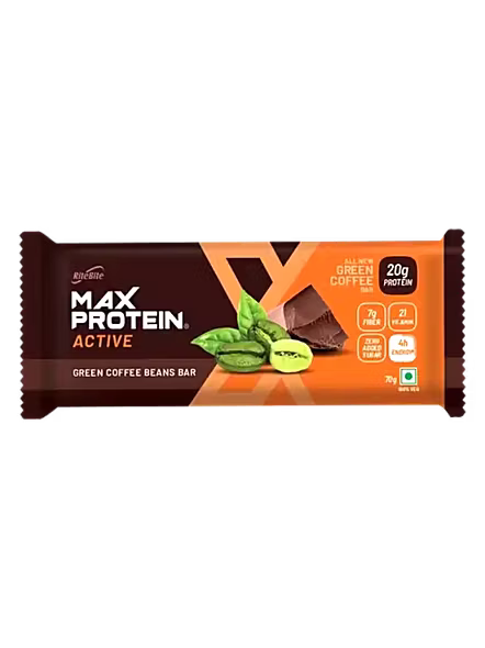 Rite Bite Max Protein Green Coffee Beans Bar 20G Protein (70 G)-2291