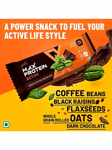 Rite Bite Max Protein Green Coffee Beans Bar 20G Protein (70 G)-2