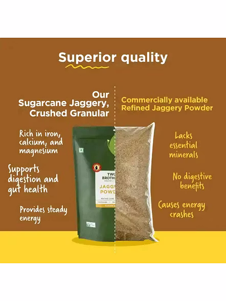 Two Brothers Sugarcane Jaggery Crushed (500 G)-2